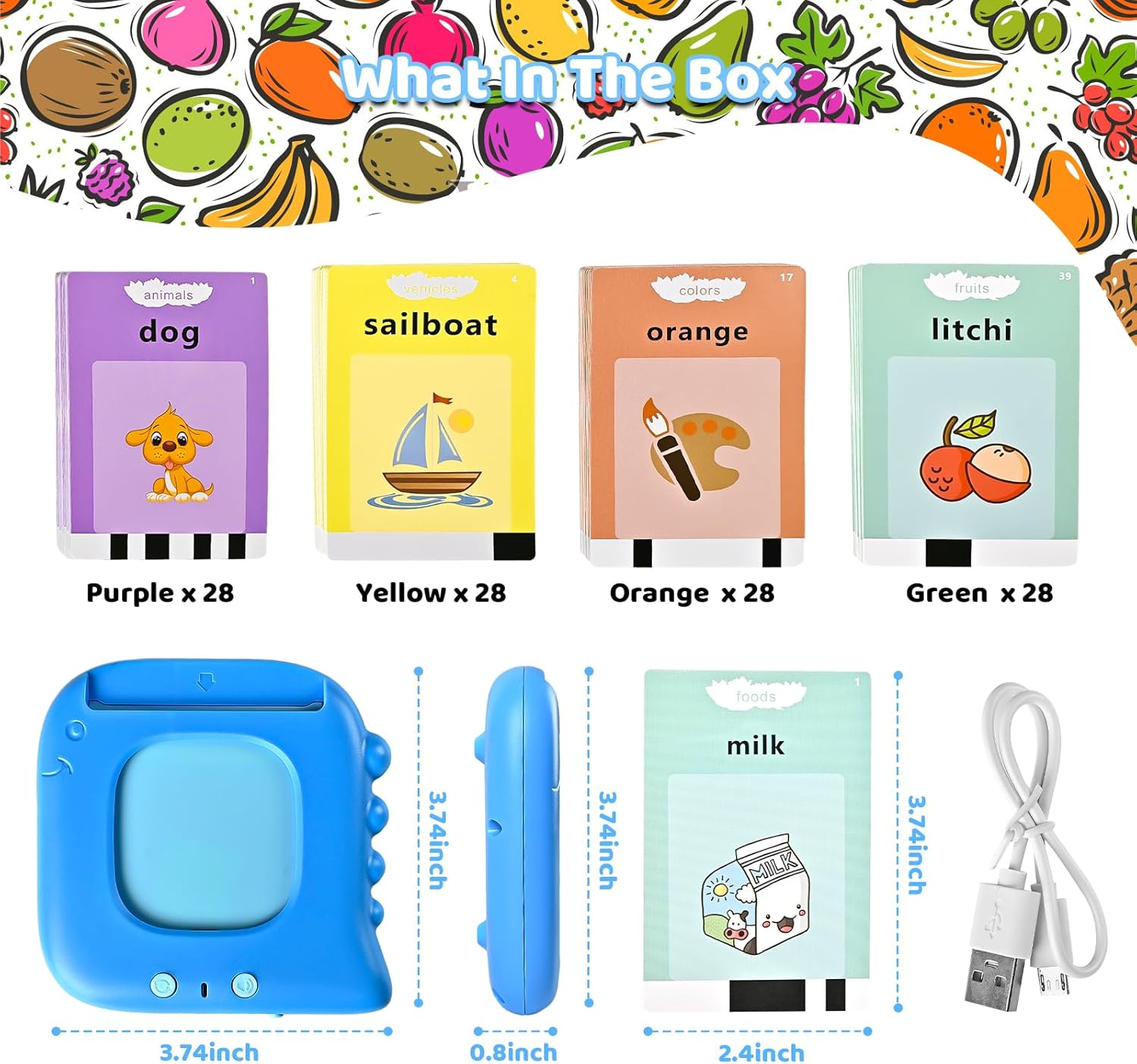 Tarjetas didácticas parlantes, juguetes de terapia del habla, 224 palabras visuales Montessori, aprendizaje educativo preescolar, regalos educativos