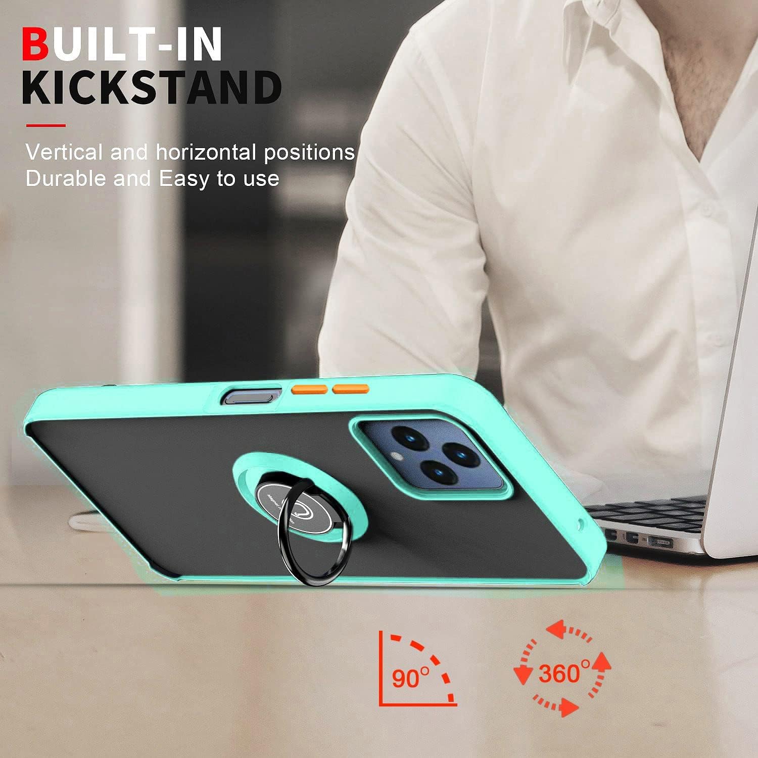 Funda para teléfono T-Mobile Revvl 6 5G con protector de pantalla de vidrio templado 2 unidades, funda T-Mobile Revvl 6 5G con protección completa