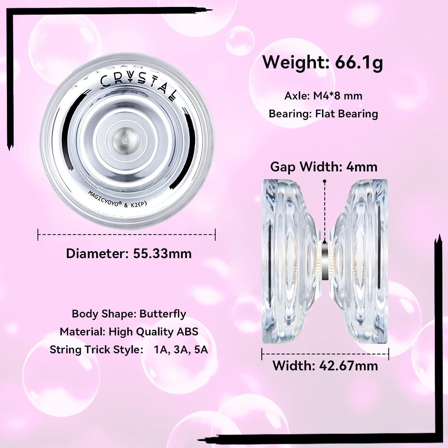 MAGICYOYO Yoyos N11 Professional Unresponsive, paquete de 2 unidades  K2 Crystal Responsive Yoyo para niños, Yoyo de aleación de metal Pro Yoyo y