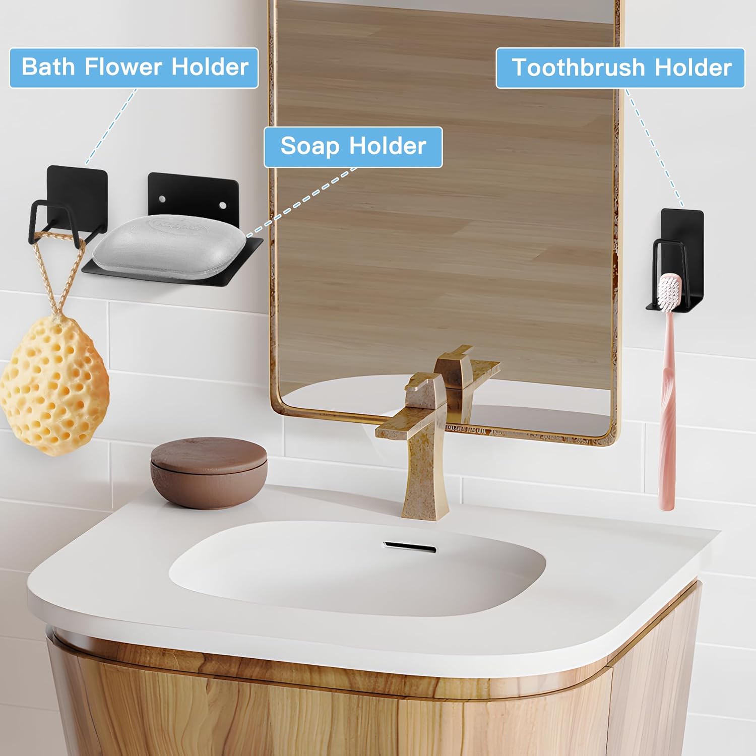 jxgzyy Juego de accesorios de baño de 15 piezas, barra de toalla ajustable color negro mate, juego de accesorios de baño, gancho para bata montado