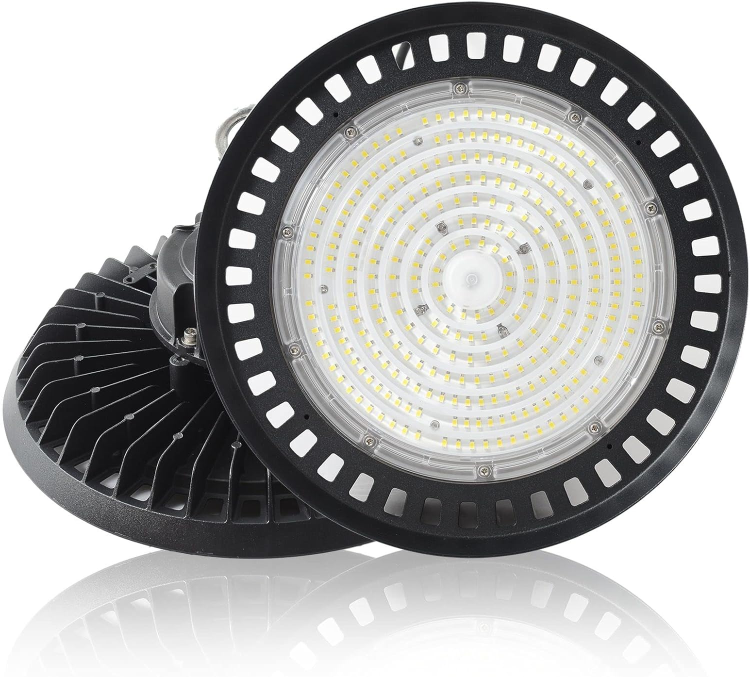 Luz LED UFO de alta bahía de 150 W, 0-10 V regulable de alta bahía LED de 5000 K, ETL DLC con gancho de EE. UU., cable de iluminación LED de alta