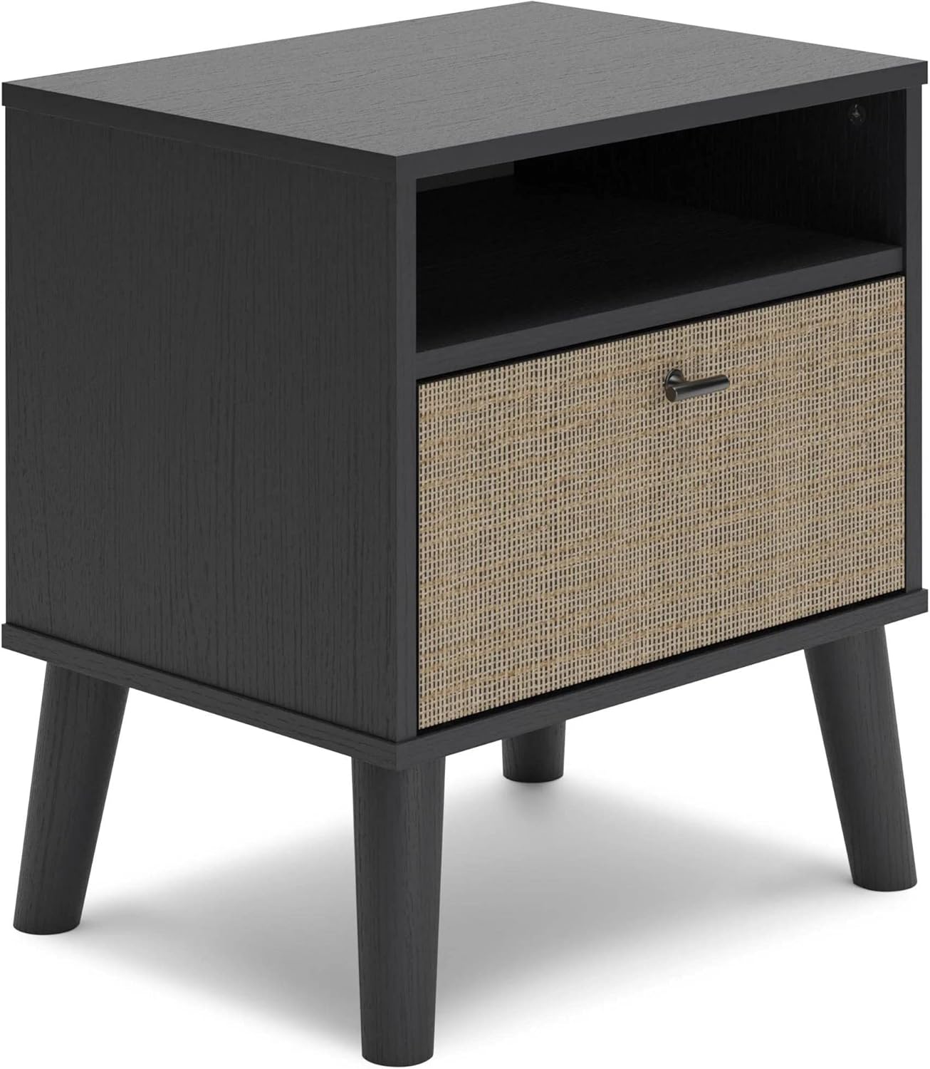 Signature Design by Ashley One Night Stand Charlang Mid-Century Moderna Mesita de noche con 1 cajón, 20 pulgadas de ancho x 15 pulgadas de