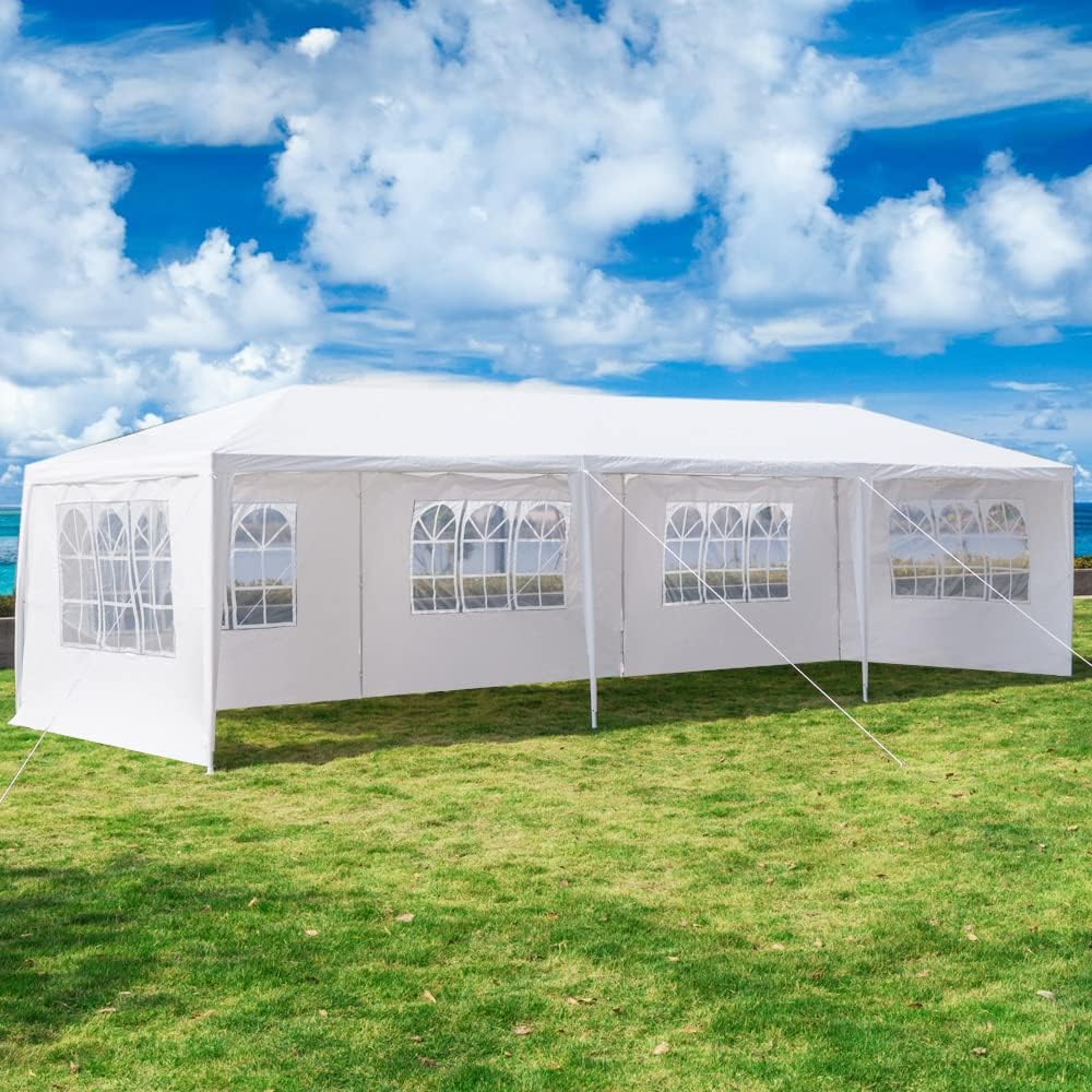 Tienda de campaña impermeable con toldo para cenador, 10 x 30 pies, tienda de campaña resistente al agua, para fiestas al aire libre, carpas de boda