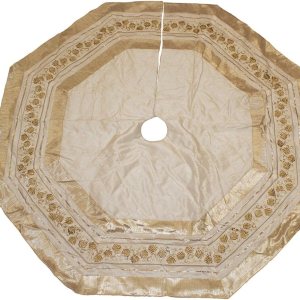 Kurt S. Adler Kurt Adler – Piñas con falda de árbol de 54 pulgadas color dorado marfil Kurt S. Adler Kurt Adler – Piñas con falda de árbol de 54 pulgadas color dorado marfil