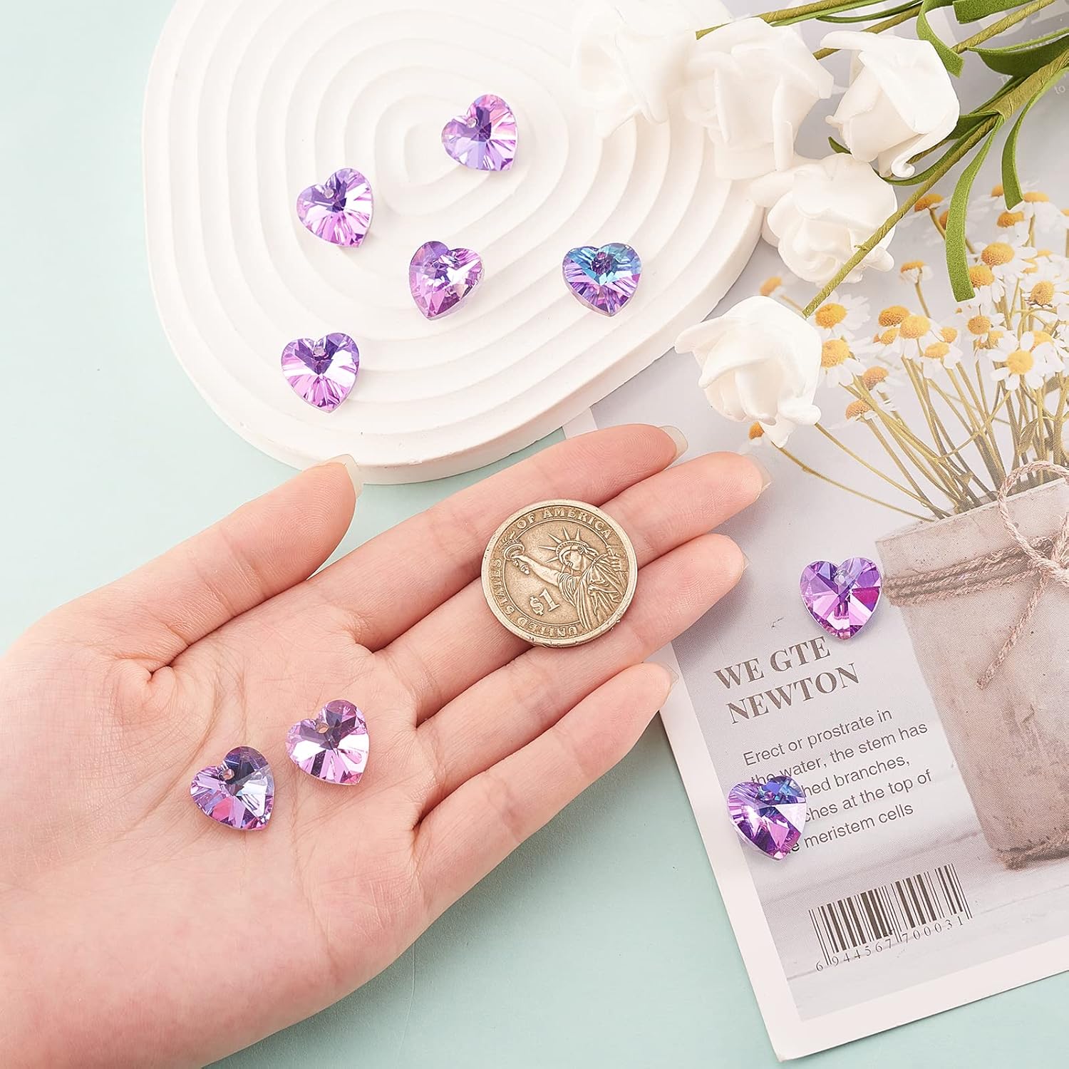 DanLingJewelry Dijes de cristal coloridos para hacer joyas de bricolaje, Vidrio