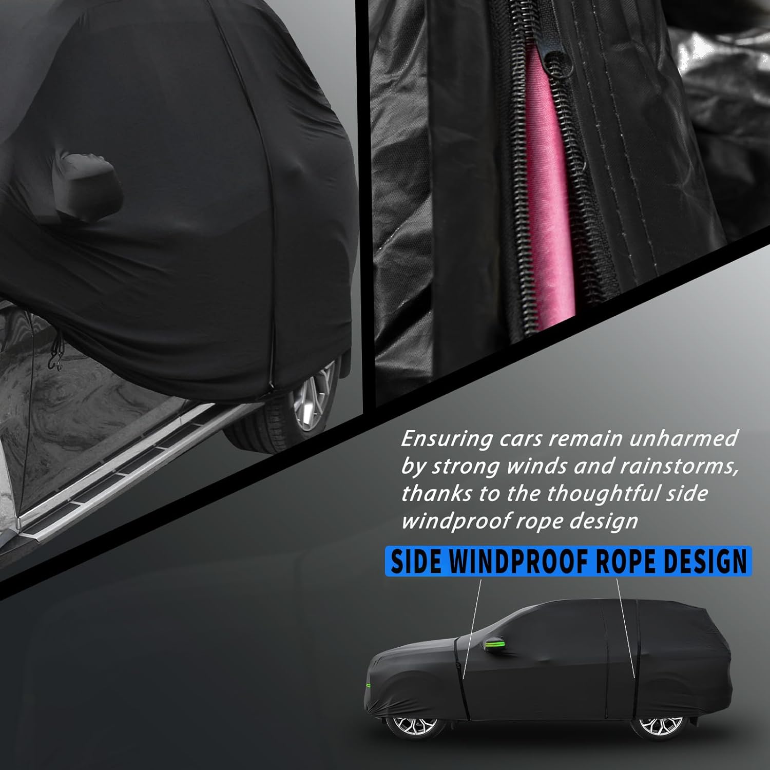 Funda impermeable para automóvil para Jeep Grand Cherokee, ultra ligera, fácil de instalar, protección para todo tipo de clima, con puerta con
