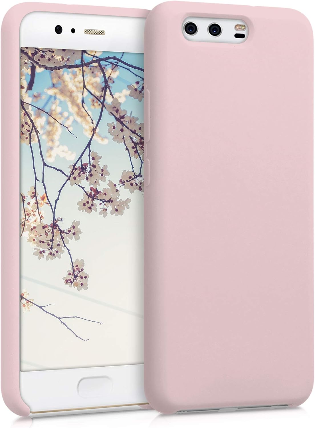 kwmobile Funda compatible con Huawei P10 – Funda de silicona TPU con acabado suave – Oro rosa mate