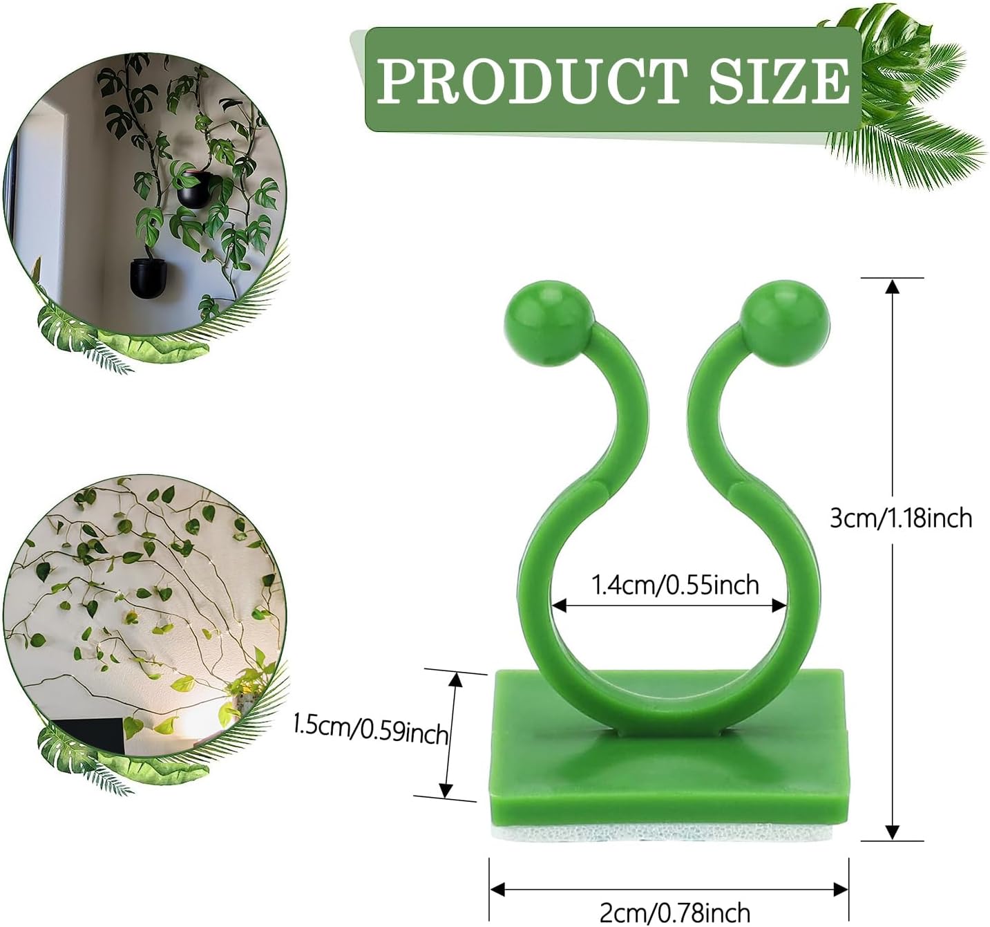 100 clips de pared para trepar plantas, fijador de plantas, enredaderas invisibles, clips de fijación autoadhesivos, tracción de enredaderas de