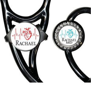 Nurse Accessories for Work – Cardiology Heart (8 Colors)  Personalized Stethoscope Name Tag  Custom ID Charms Gift  RN, Medical Assistant, Doctor Nurse Accessories for Work – Cardiology Heart (8 Colors)  Personalized Stethoscope Name Tag  Custom ID Charms Gift  RN, Medical Assistant, Doctor