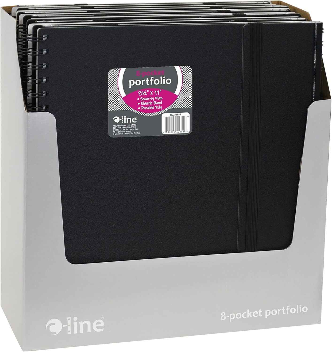 Portafolio C-Line, de polipropileno con espiral, tamaño carta, 1 unidad, Negro