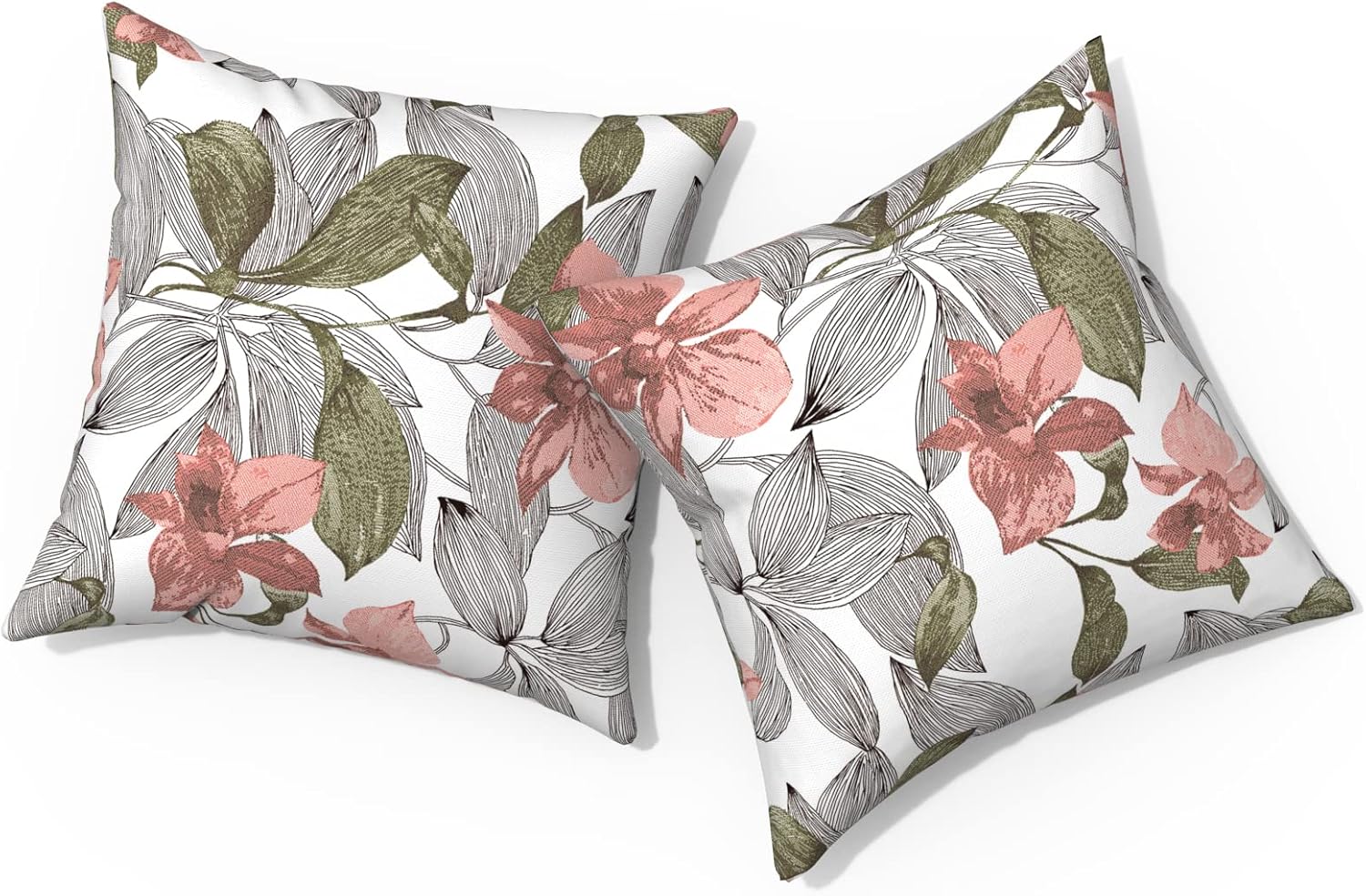 TWLEAR Almohadas de exterior para muebles de patio de 18 x 18 pulgadas, almohadas cuadradas para exteriores con insertos, almohadas decorativas para