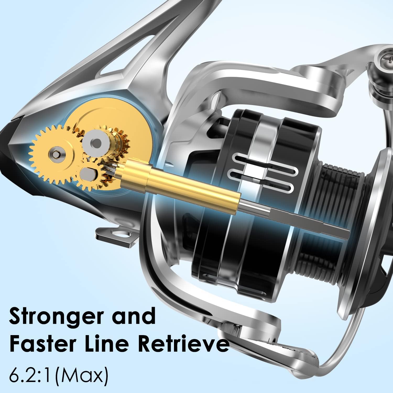 Tempo Vertix Spinning Reel, Smooth 10+1 Stainless BB Fishing Reels for Freshwater, Ultralight Graphite Frame with Carbon Fiber 20LBs Drag Max, 6.21