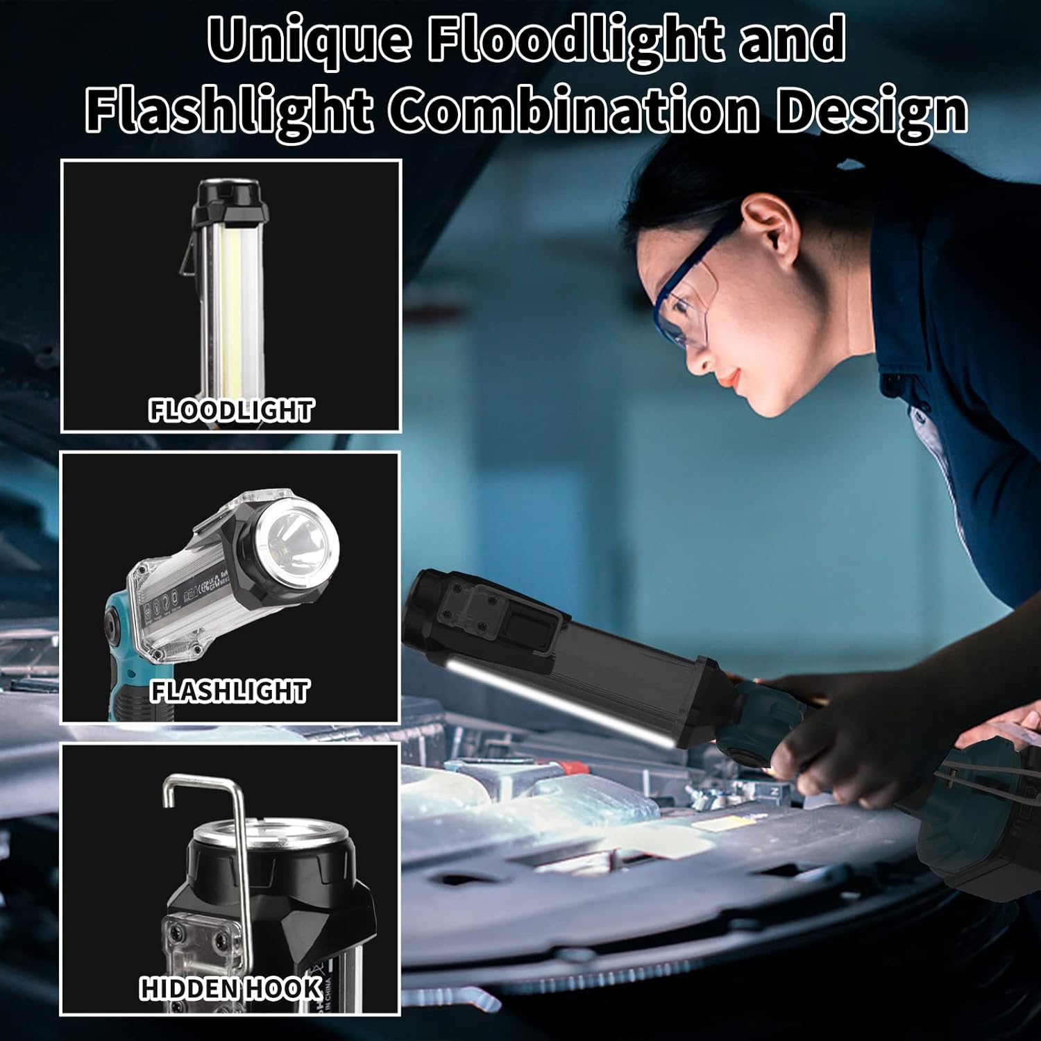 Luz de trabajo LED de 2000LM para Makita 18V LXT batería de litio, linterna de 25W para camping, reparación de automóviles, iluminación de