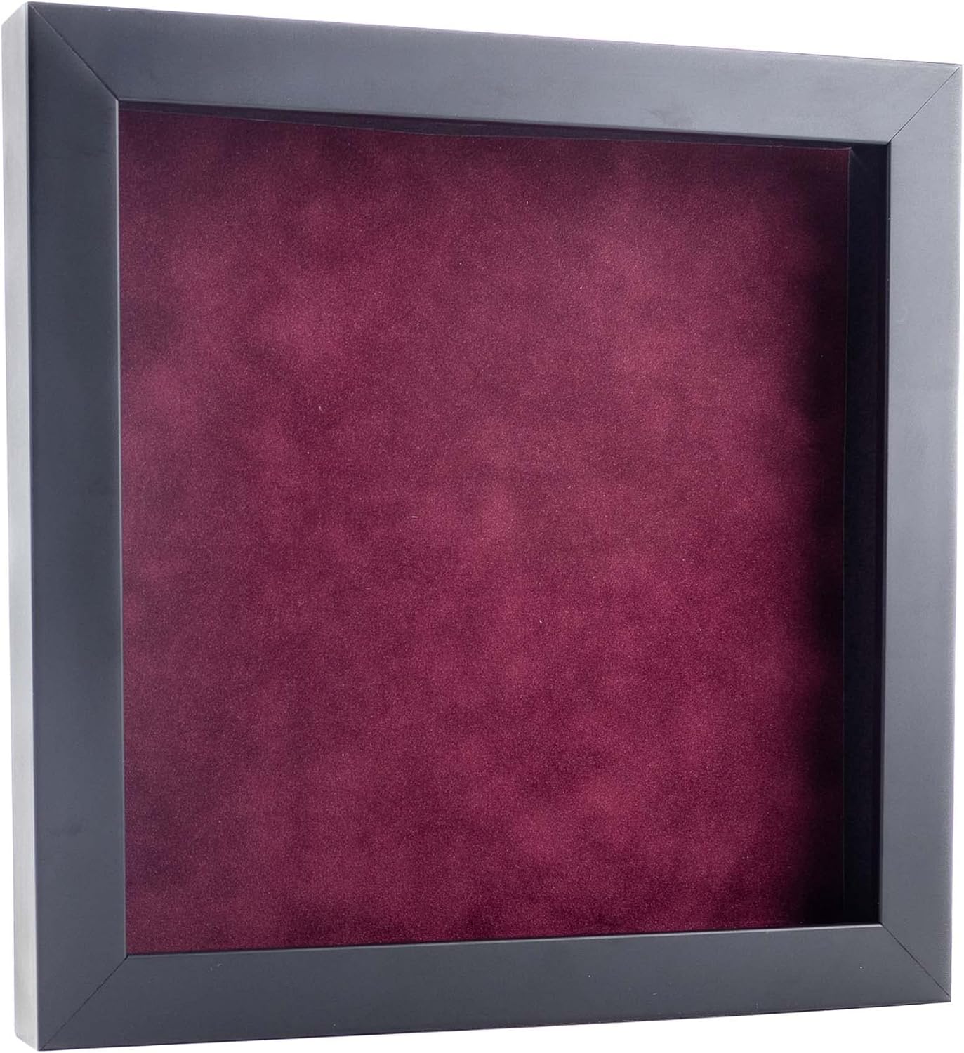 Marco de caja de sombra de 6 x 6 pulgadas, madera negra, con una profundidad de visualización de 34 pulgadas  Incluye un tablero de respaldo sin