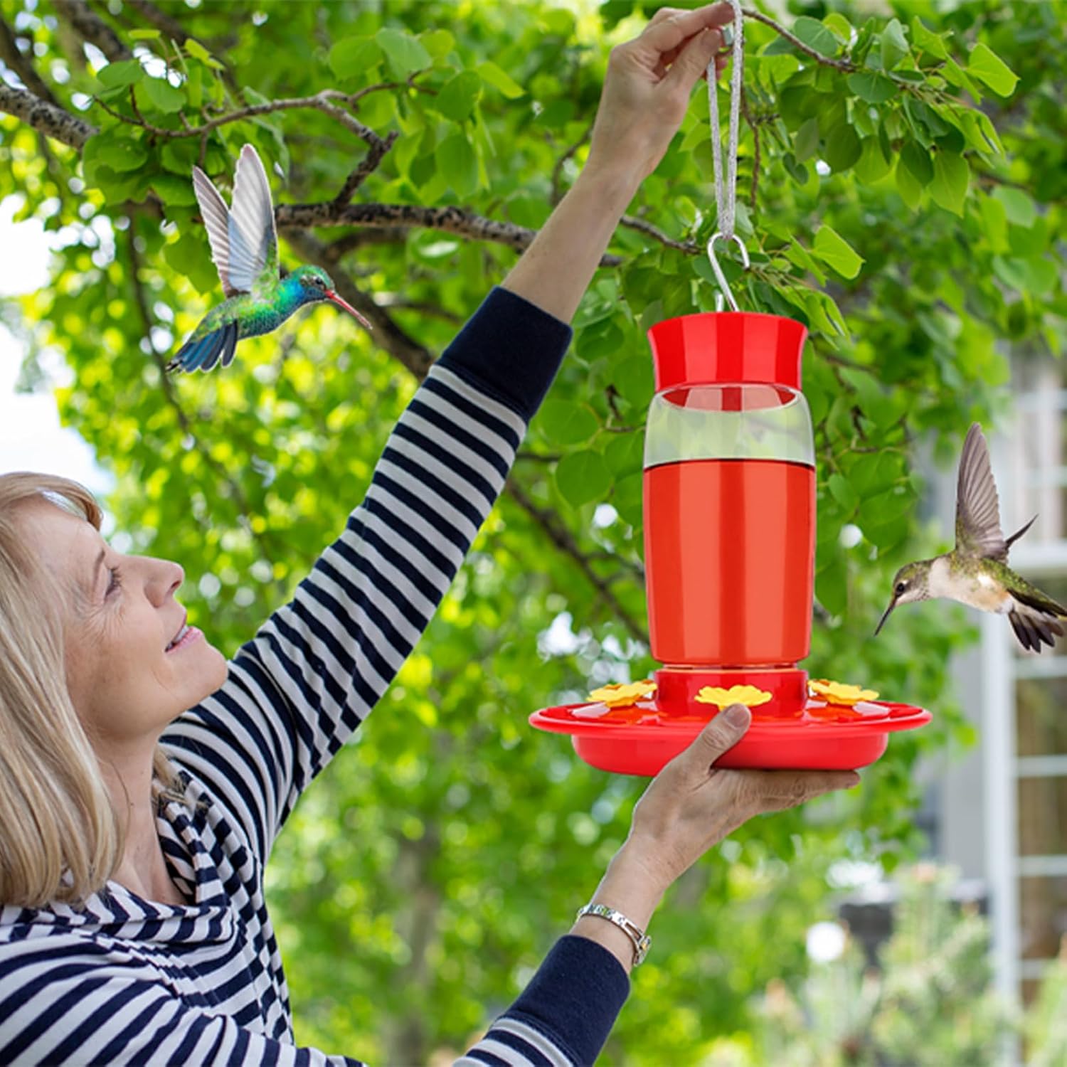 Comedero para colibríes, comedero para colibríes para exteriores, a prueba de hormigas y abejas, comederos de colibríes para exteriores, comedero de