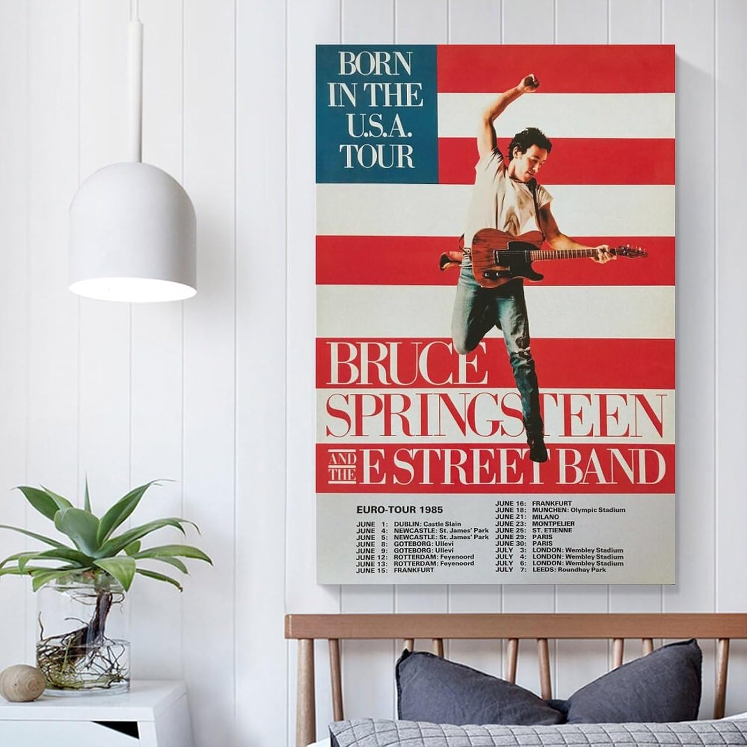 DAXXIN Póster de concierto de Bruce Springsteen And The E-Street Band Alemania, 01, lienzo decorativo para pared, pintura artística para sala de