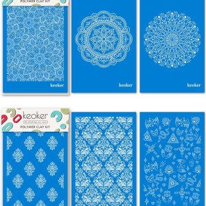 Keoker Plantillas de pantalla de seda boho para arcilla polimérica, 6 piezas de pantalla de seda azteca y bohemia para arcilla polimérica, para Keoker Plantillas de pantalla de seda boho para arcilla polimérica, 6 piezas de pantalla de seda azteca y bohemia para arcilla polimérica, para