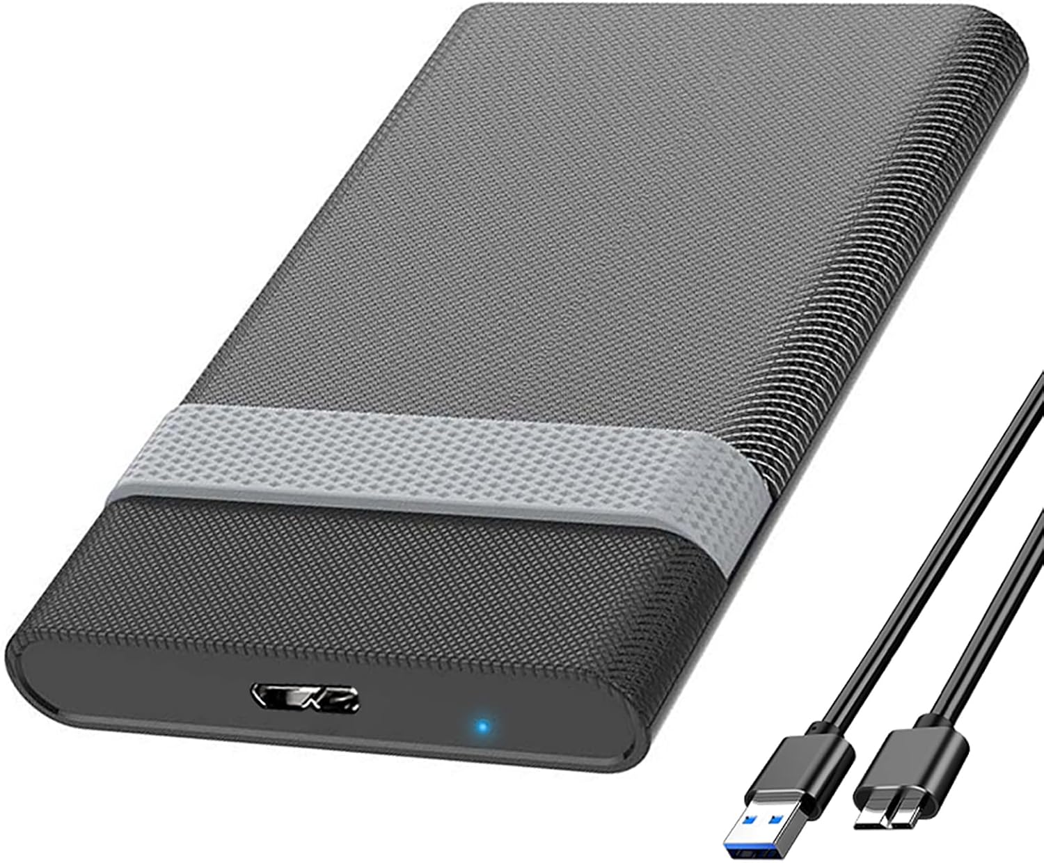 GODO Caja de disco duro de 2.5 pulgadas USB 3.0 a SATA 0.374 in 0.276 in HDD SSD externo caja de disco duro sin herramientas, soporte máximo de 6 TB