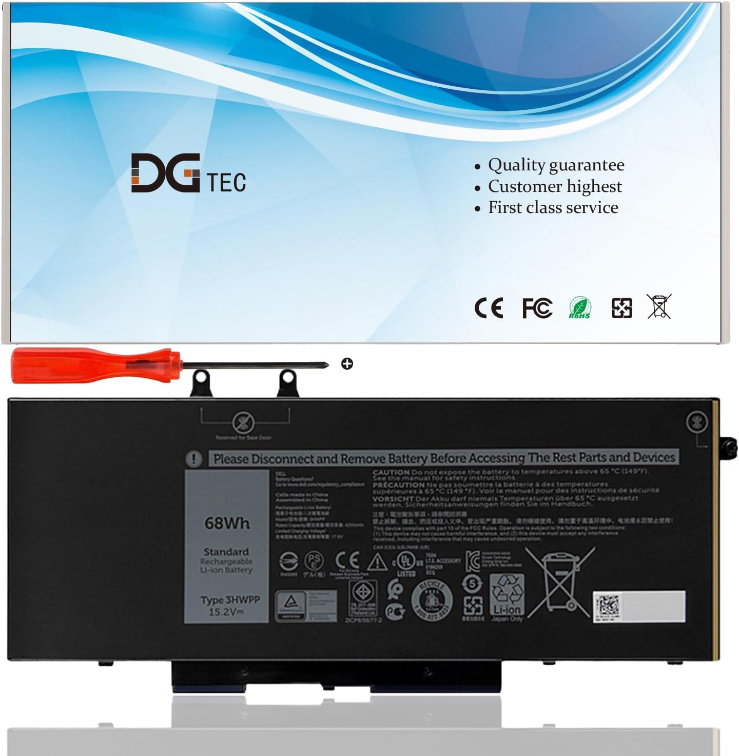 3HWPP – Batería para laptop Dell Latitude 5401 5410 5411 5501 5510 5511 Precisión 3551 3541 para Inspiron 7706 2 en 1 17 75007506 2 en 1 negro 10X1J