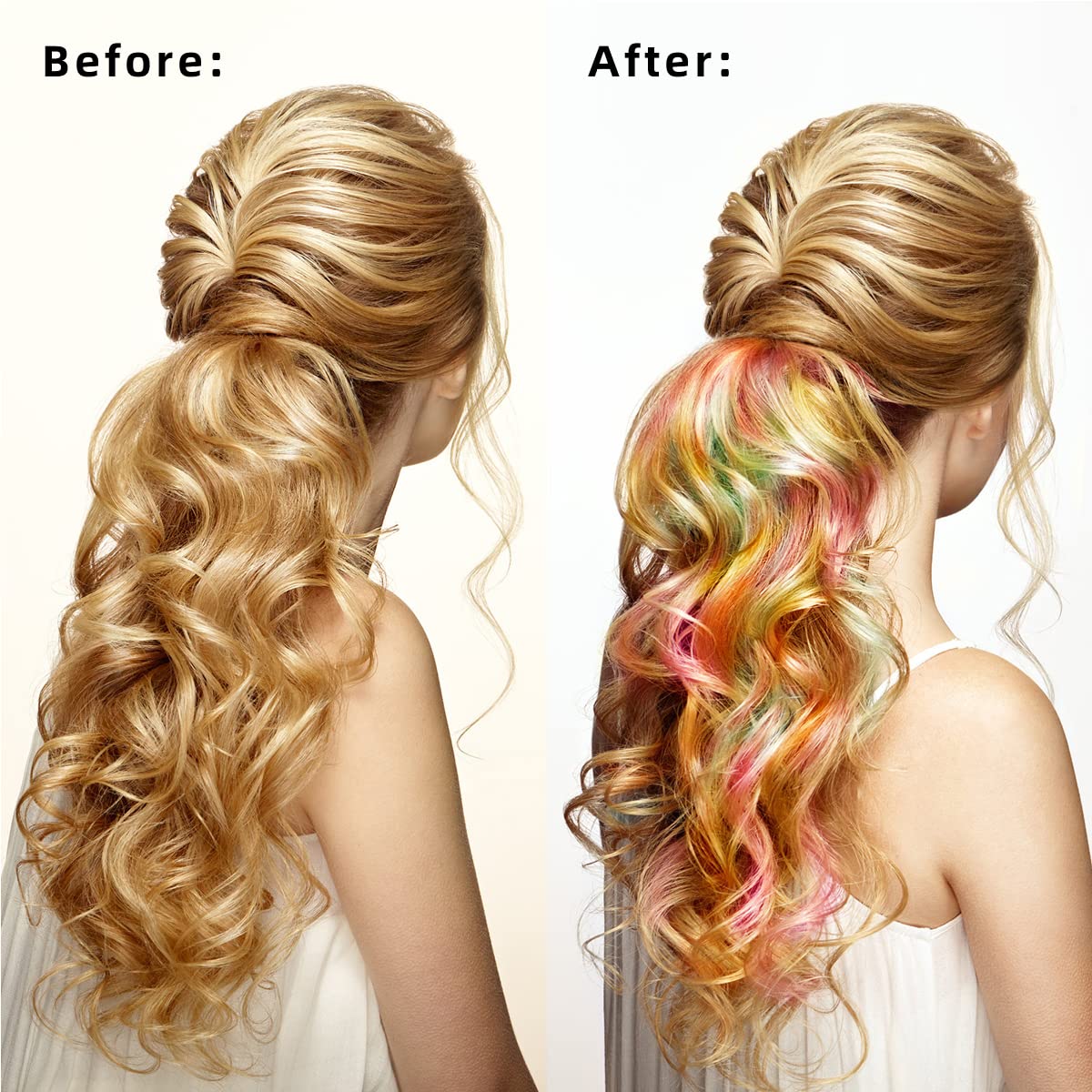12 extensiones de cabello con clip de colores, para BEAHOT de 22 pulgadas, extensiones largas y rectas con clip sintético, Halloween, cosplay,