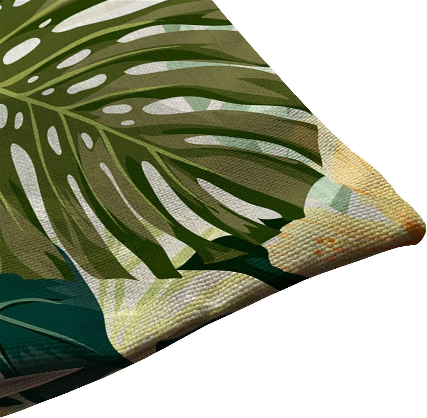 Fundas de almohada decorativas para exteriores para sofá, cama, plantas tropicales hawaianas, hojas de palmera, funda de almohada de decoración