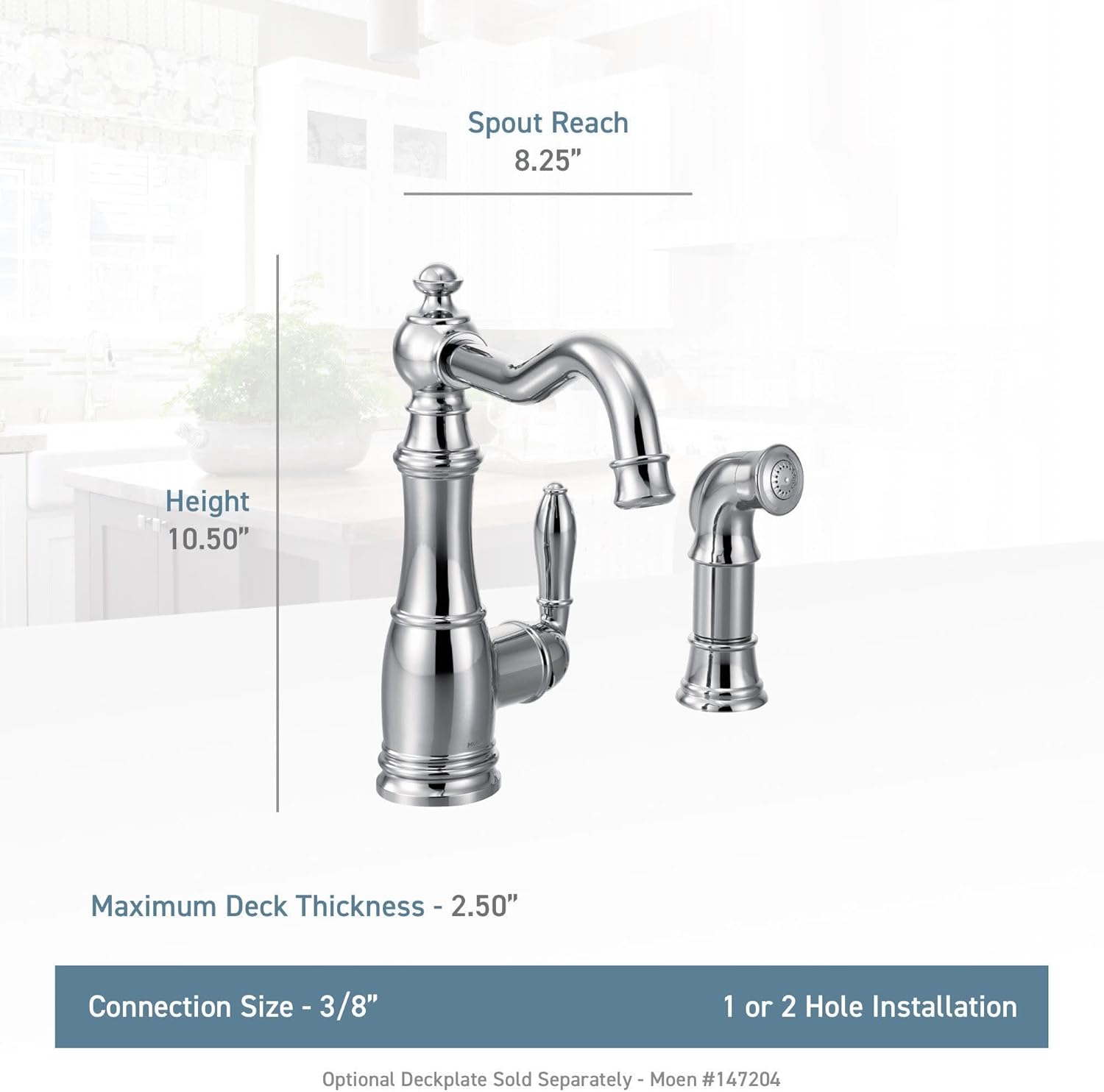 Moen S72101BL Weymouth – Grifo de cocina con una manija, color negro mate