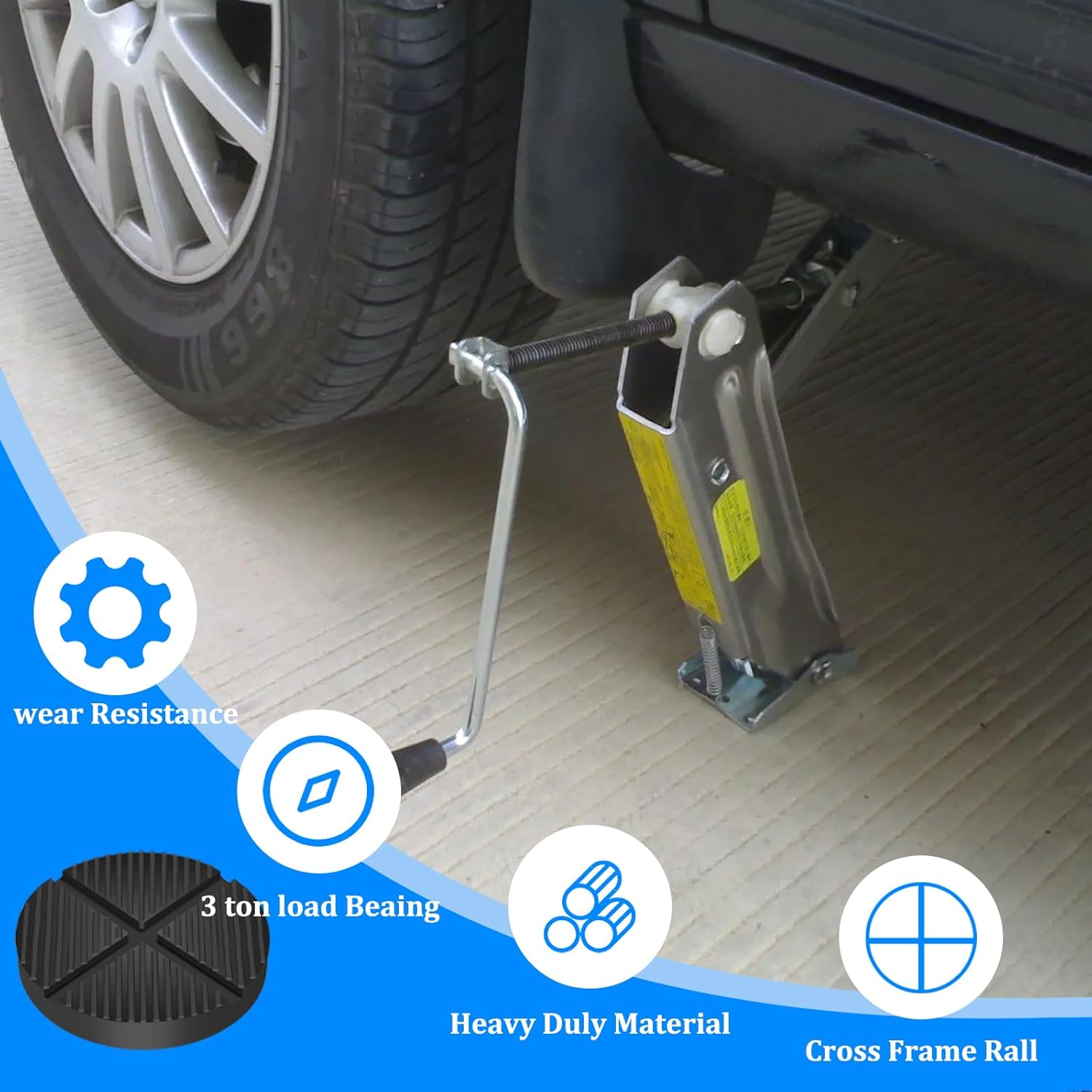 Floor Jack Rubber Pad Jegruda – Adaptador universal de almohadilla de gato, protector de riel de marco lateral de soldadura por pellizco, paquete de