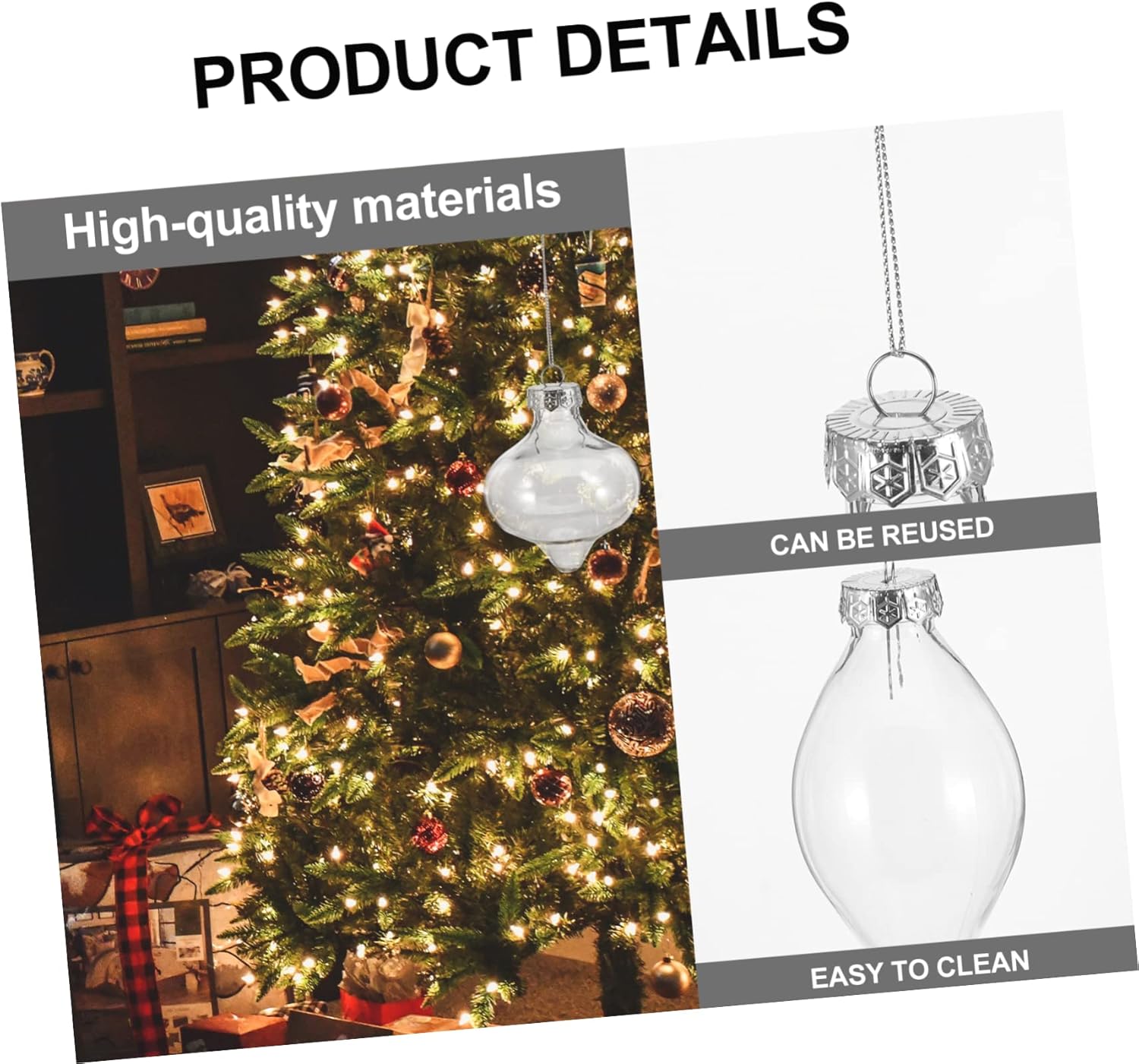 NOLITOY 8 piezas de esferas Xmss DIY Cnady Creative Ball Present Years Christmas inastillables regalos decoraciones adornos decoración Navidad boda