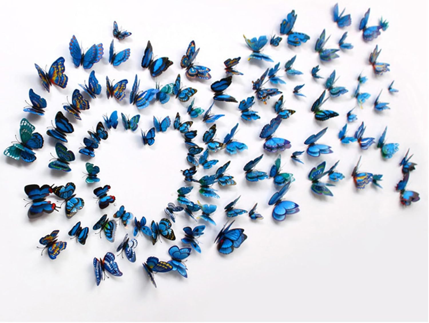 1224 calcomanías 3D tridimensionales de doble capa de simulación de mariposa de imitación autoadhesiva con pegamento para decoraciones de fiestas