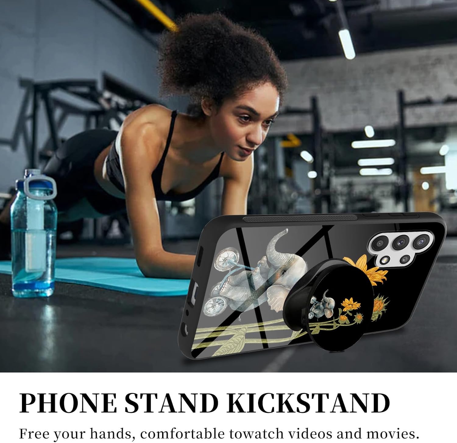 Funda para Samsung Galaxy A32 5G Teléfono Grip con Soporte Expandible Soporte Soporte Soporte Kickstand TPU Suave a prueba de golpes Anti-arañazos