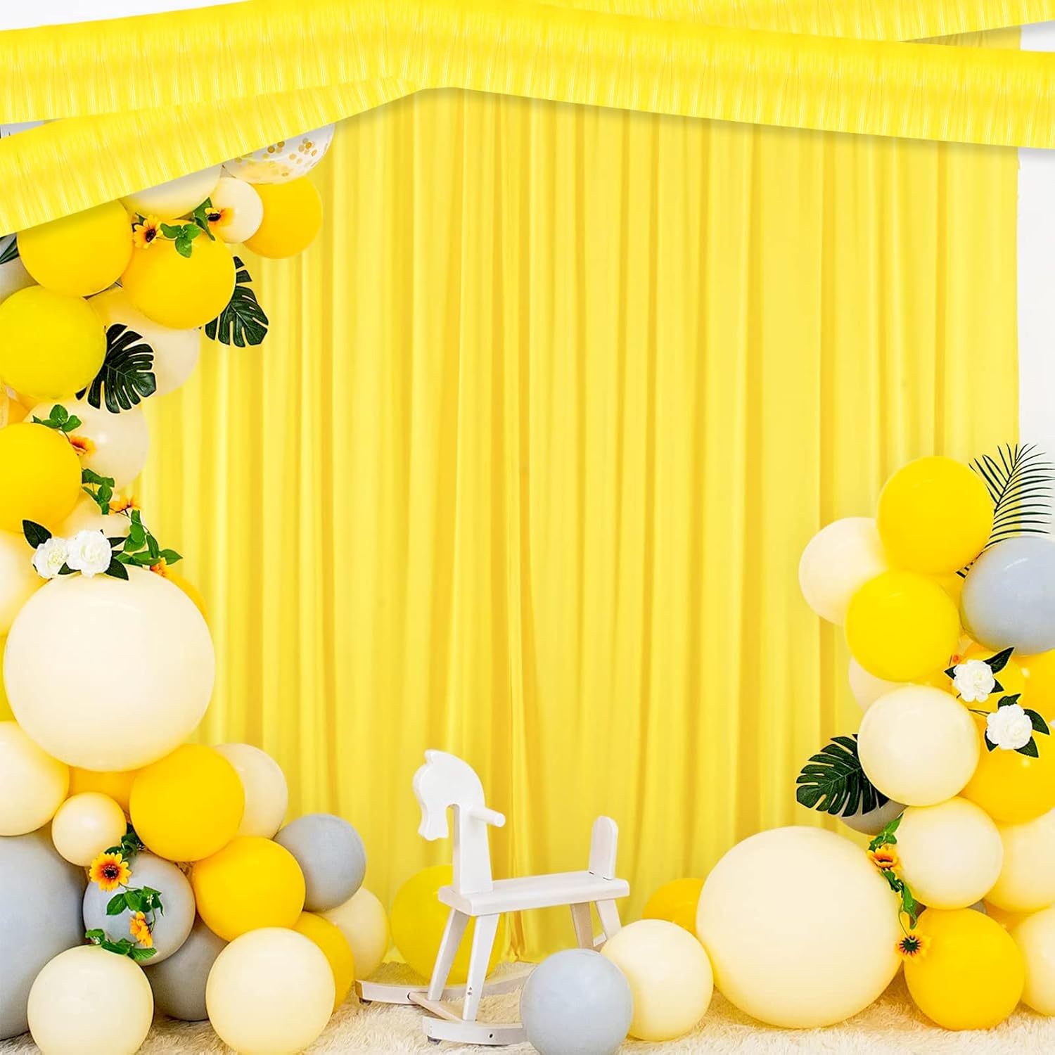 Paquete de 10 guirnaldas de flecos de papel de aluminio de 10 pies, pancarta metálica de oropel para colgar en la pared, cortinas de fondo para
