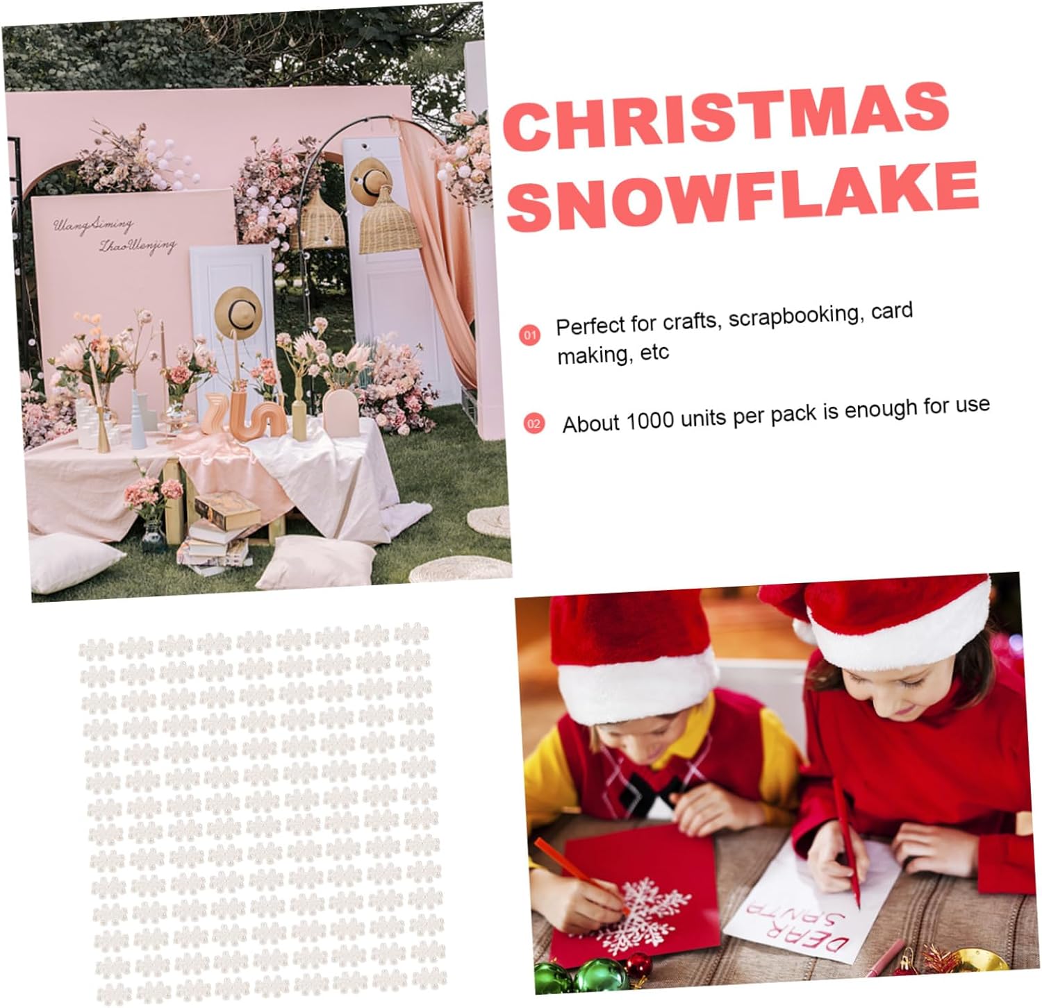 NOLITOY 2pcs 1 Christmas Decoration Snowflakes Artificial Flatback Pearl Snowflake Beaded Snowflake Charms Round Mini Christmas Tree Ornaments