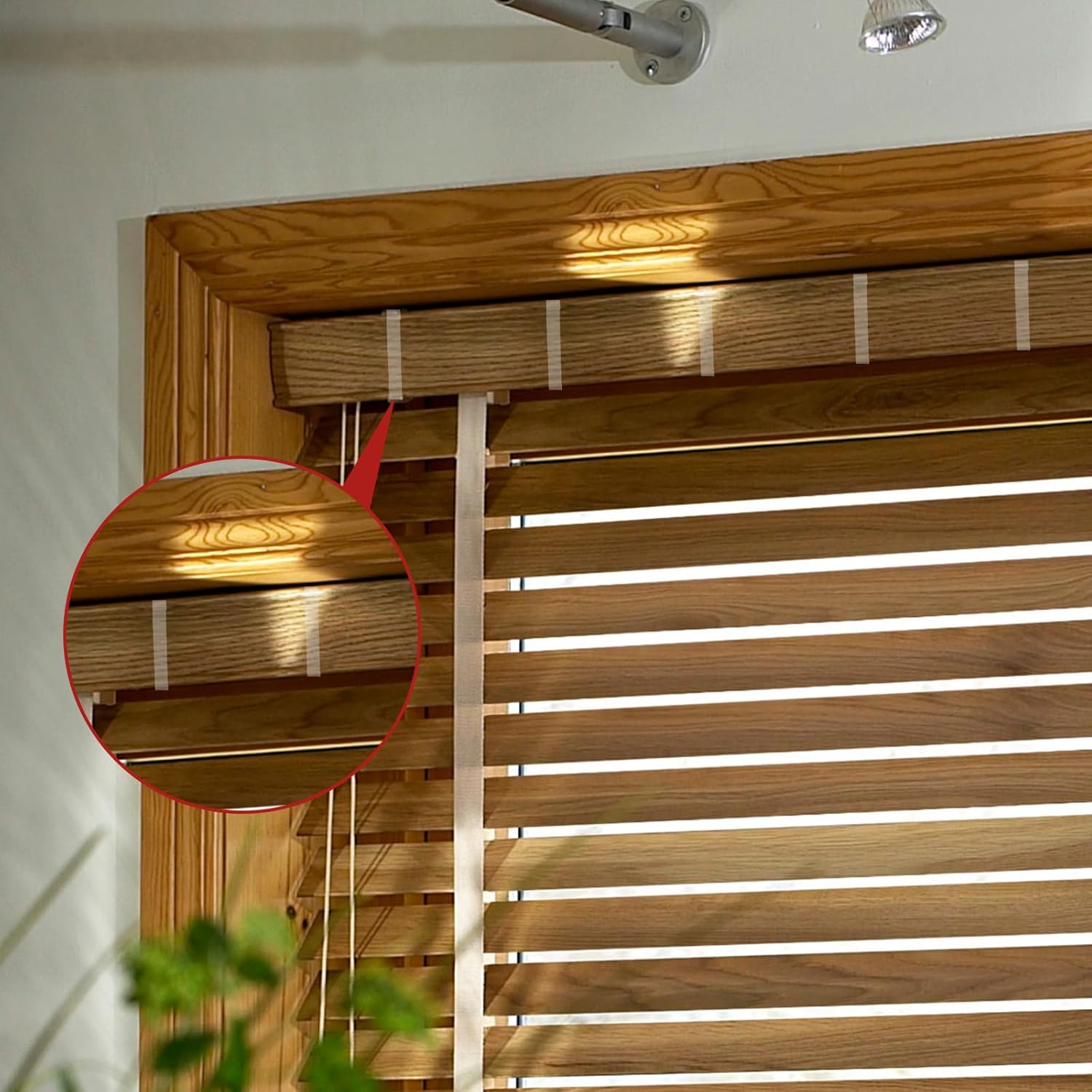 24 clips de cenefa de 2 pulgadas, clip oculto de plástico transparente para cenefa de ventana, piezas horizontales de imitación y madera para