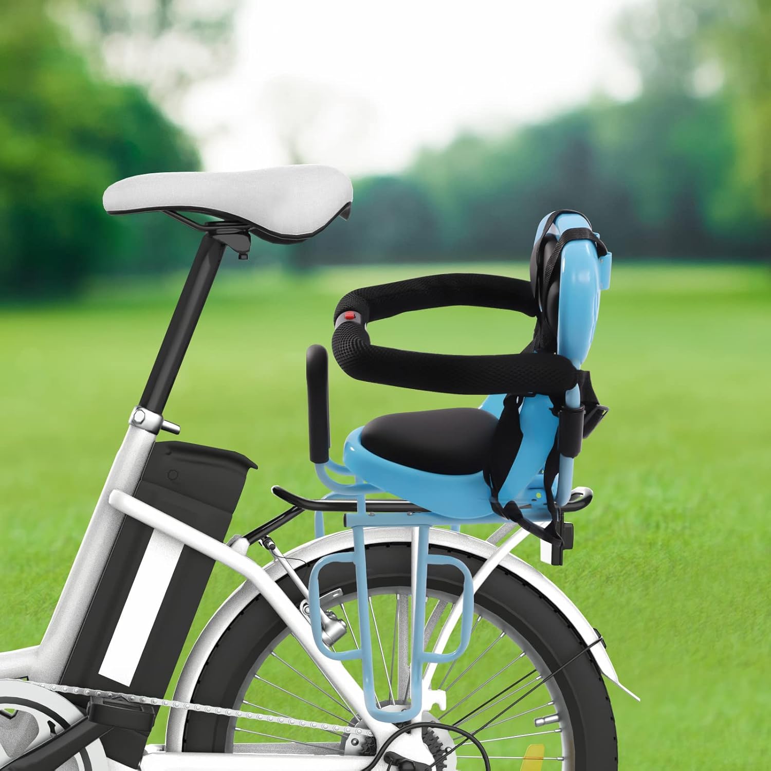 Gdrasuya10 Asiento trasero de bicicleta, asiento trasero de bicicleta para niños, asiento de bicicleta montado en la parte trasera para niños,
