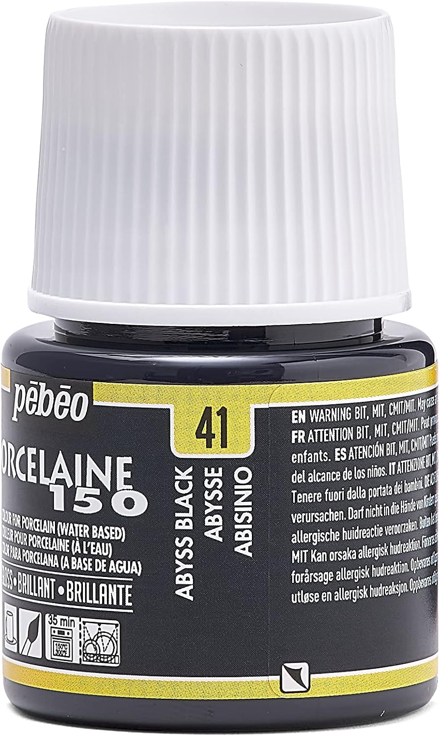 PEBEO 024-041 Porcelaine 150 – Pintura de porcelana (1.5fl oz), color negro