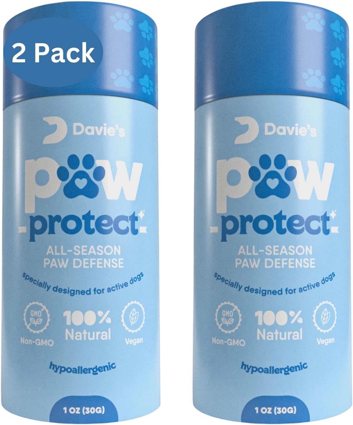 Davie’s Naturals Bálsamo para patas de perro, seguro para lamer, no graso, no mancha, todos los ingredientes naturales para proteger, curar y