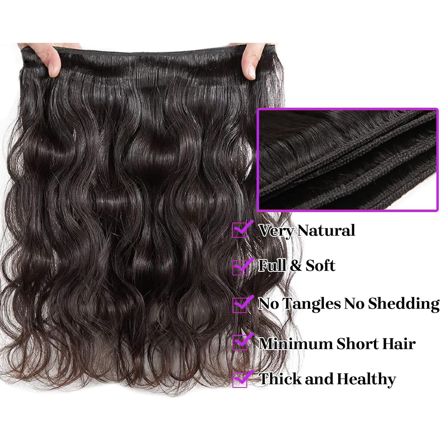 Paquetes de cabello humano ondulado de 16, 18 y 20 pulgadas, 3 paquetes de cabello humano virgen brasileño 100% sin procesar