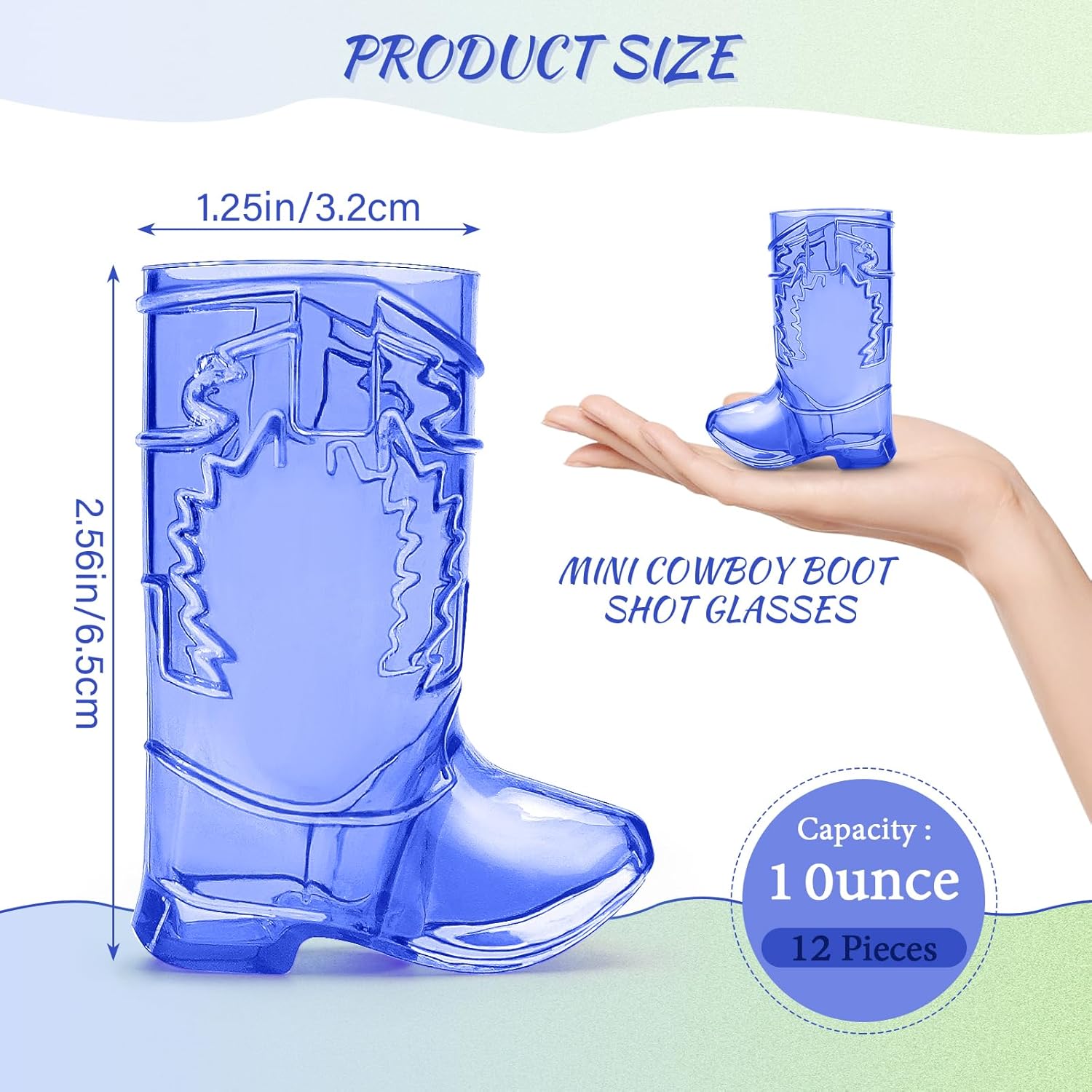 SAIAOKJ Vasos de chupito para botas de vaquero, 12 piezas de 1 onza de vaso de chupito de plástico reutilizables para botas de vaquero vaquera,
