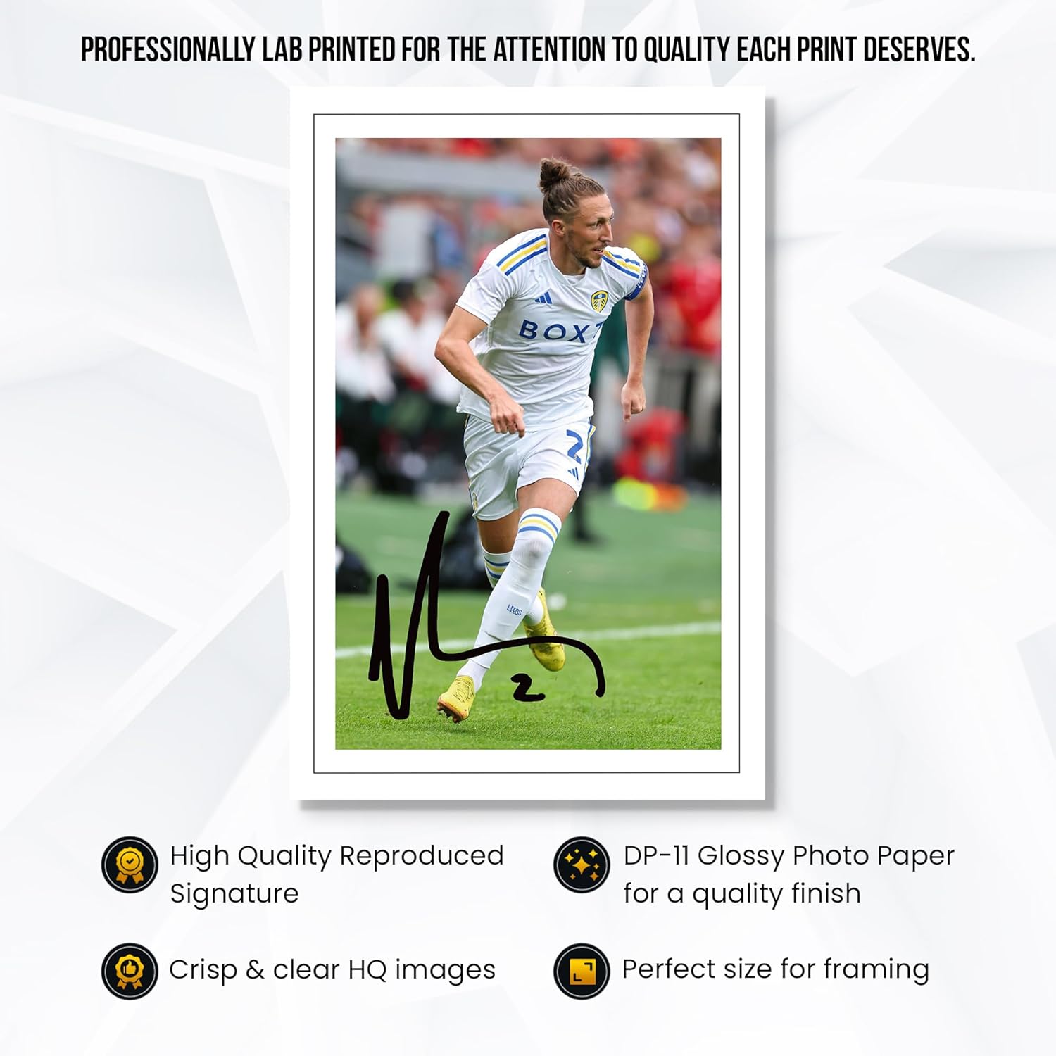 RJR PRINTS Luke Ayling – Leeds United firmado 12 x 8 pulgadas impresión fotográfica preimpresa autógrafo, regalo de fútbol