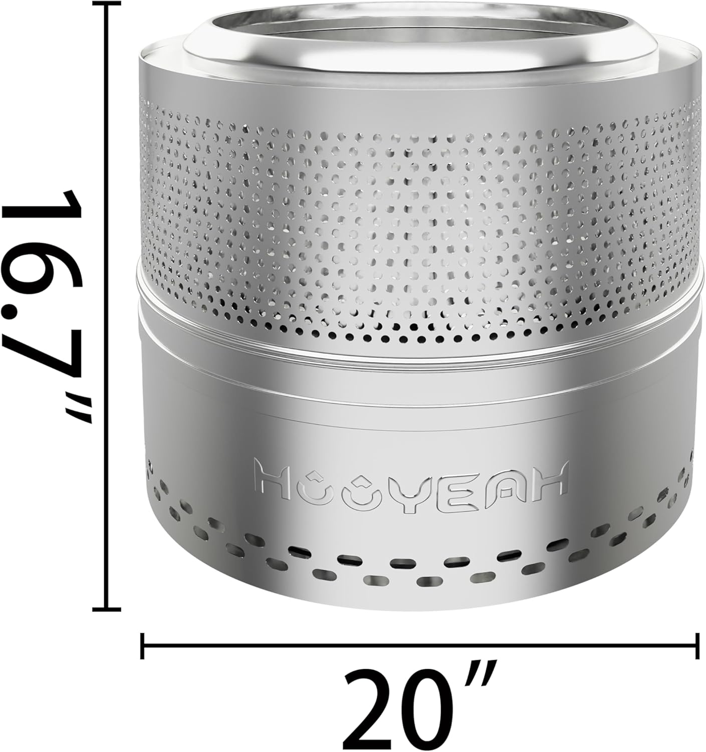 Fogata sin humo para patio exterior, chimeneas de madera de acero inoxidable de 20 pulgadas con cenicero extraíble, bolsa de almacenamiento portátil