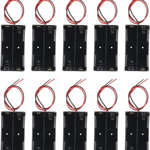 DIANN 10 soportes de batería 18650 2 ranuras 3.7V 18650 soporte de batería 18650 con cables DIANN 10 soportes de batería 18650 2 ranuras 3.7V 18650 soporte de batería 18650 con cables