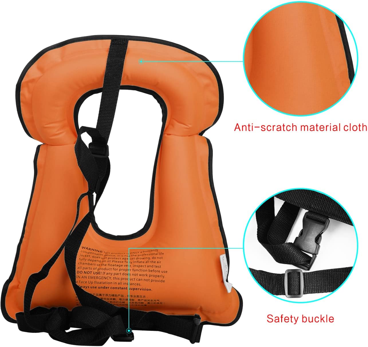 Chaleco de esnórquel para adultos, chaleco de natación inflable para mujereshombres, chalecos de natación para kayak, remo, pesca, surf, esnórquel,