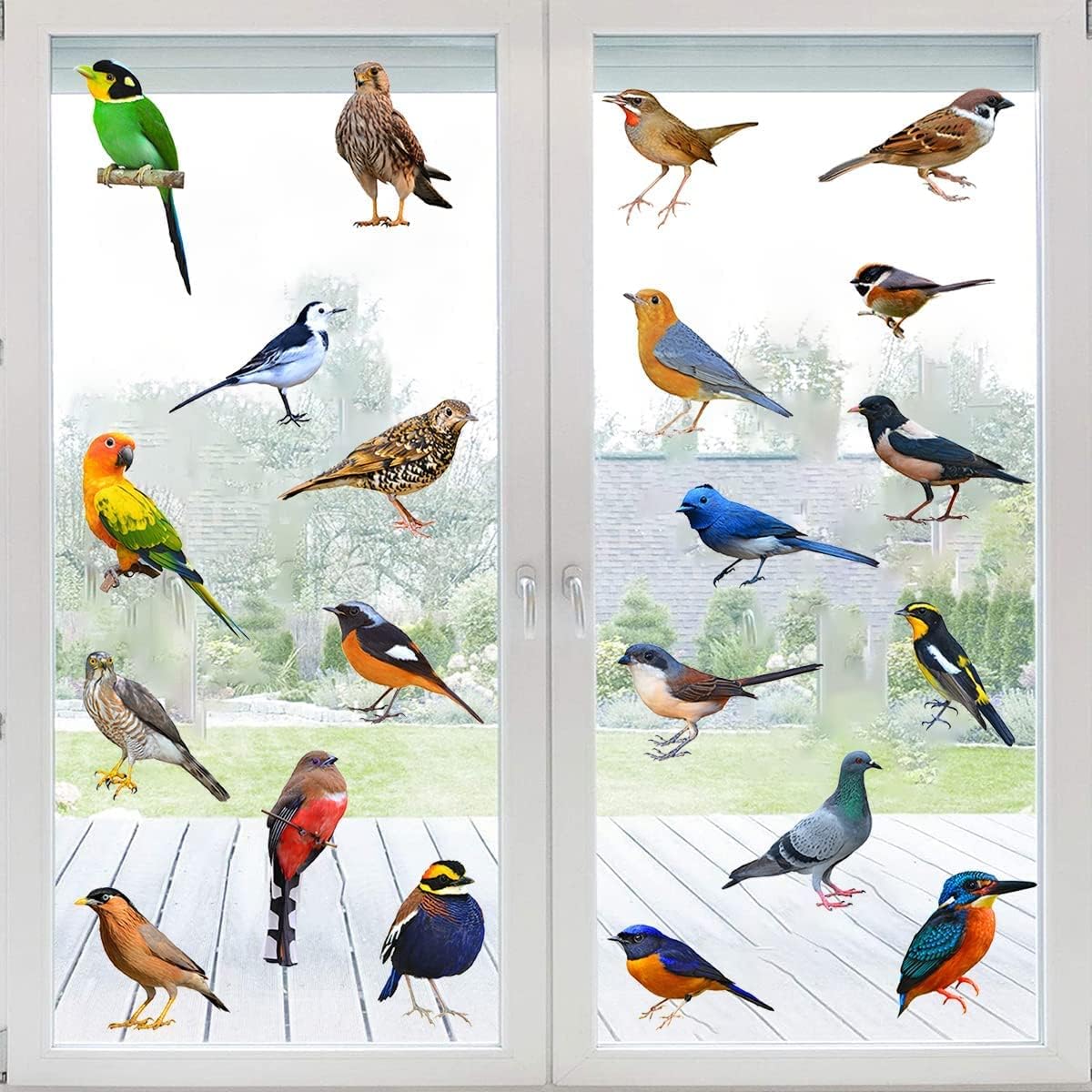 Calcomanías de pared de pájaros 3D realistas, impermeables, de vinilo para decoración de pared, despegar y pegar, calcomanías de pared extraíbles