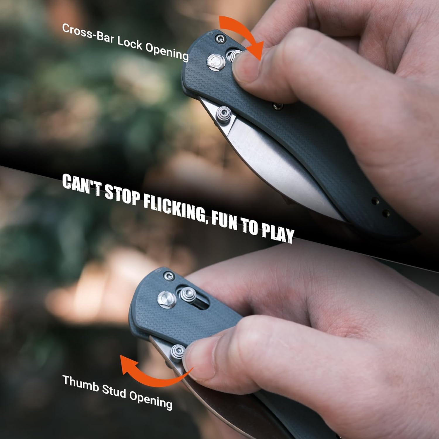 Vosteed Cuchillo plegable ligero, pequeño cuchillo de bolsillo de barra cruzada con clip para hombres y mujeres, moderno cuchillo de corte Shilin
