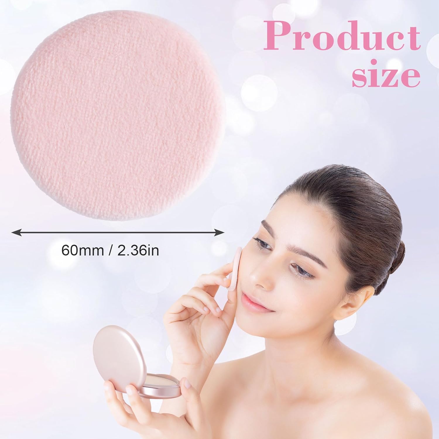 Paquete de 25 esponjas redondas de 2.36 pulgadas para aplicadores de maquillaje de base, algodón suave y agradable a la piel, esponja de terciopelo