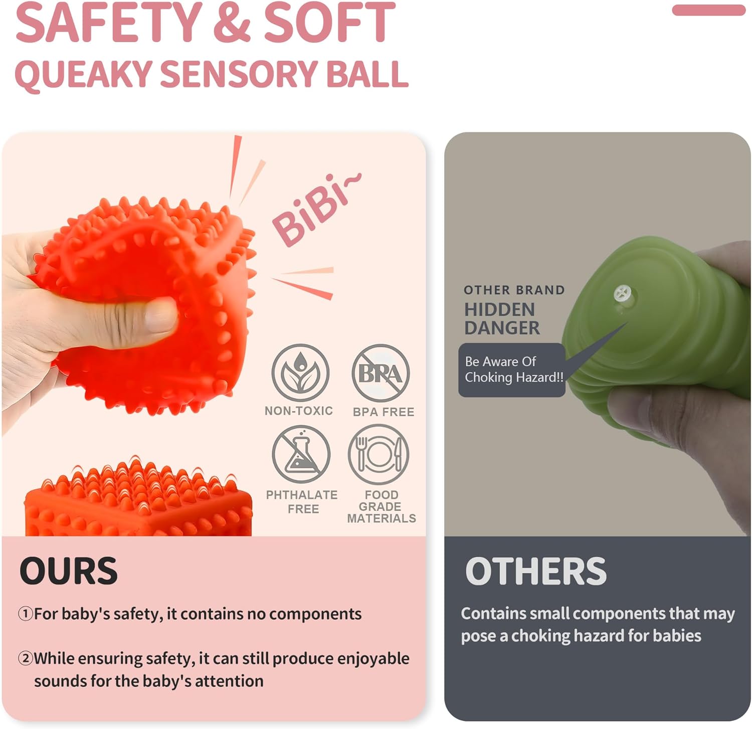 ROHSCE Pelotas sensoriales suaves y puntiagudas, juguetes Montessori, bolas de bebé de 6 a 12 meses, formas geométricas texturizadas para el
