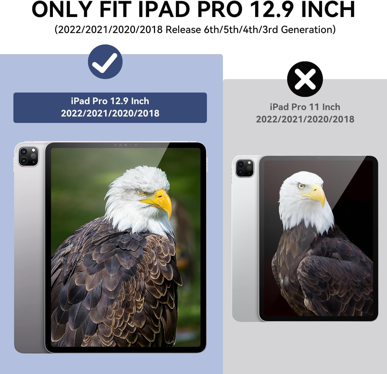 Funda para iPad Pro de 12.9 pulgadas 65433 generación 2022202120202018, funda protectora delgada y resistente Pro de 12.9 con soporte para lápiz y