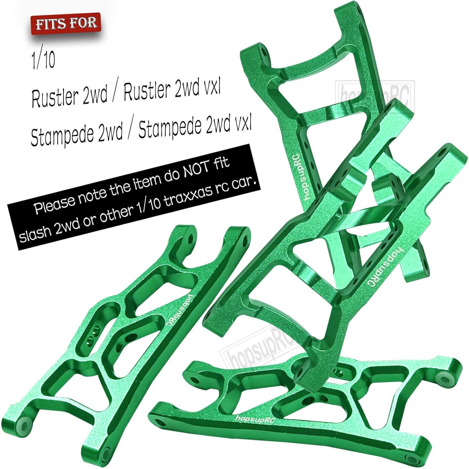Suspensión delantera trasera A brazos parte mejorada para 110 Rustler VXL 2wdStampede VXL 2wd, suspensión delantera trasera de aluminio de aleación