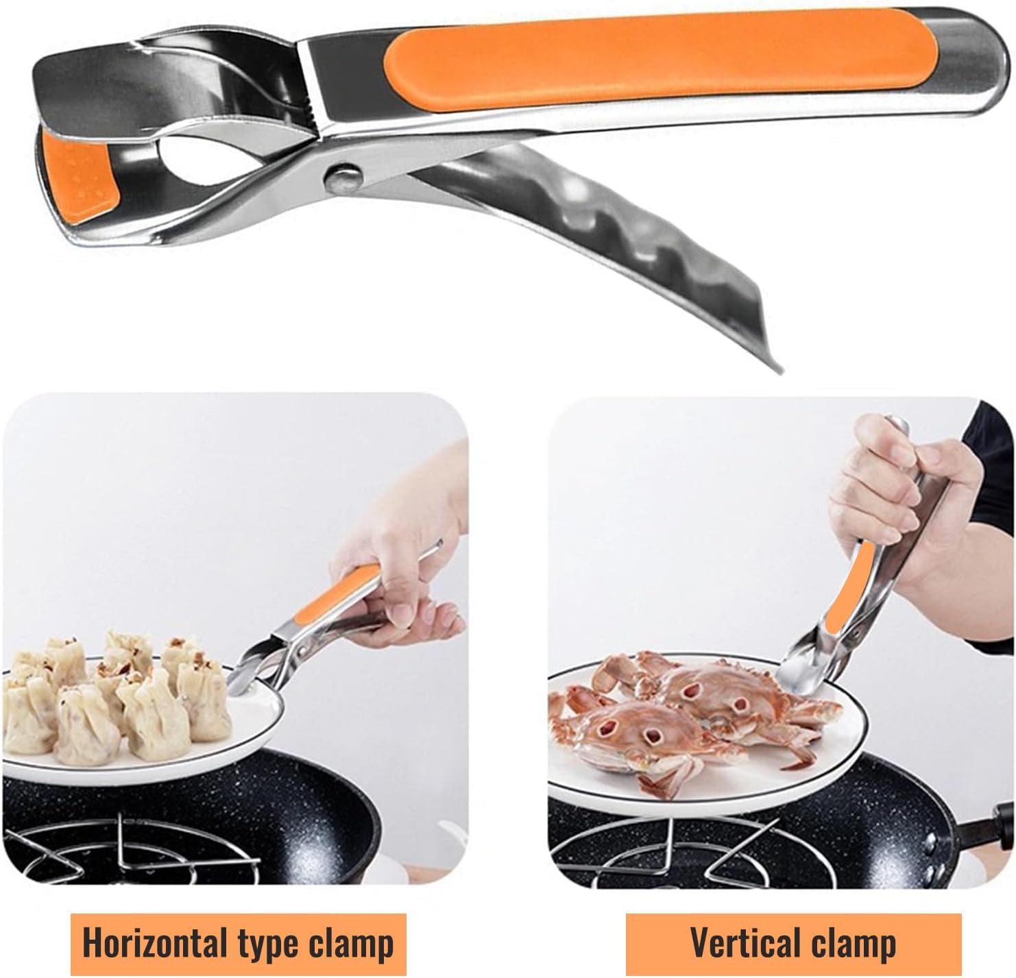 Soporte para olla de plato antiescaldamiento para cocina, abrazadera de acero inoxidable, clip anti-caliente, pinza levantador para microondas,