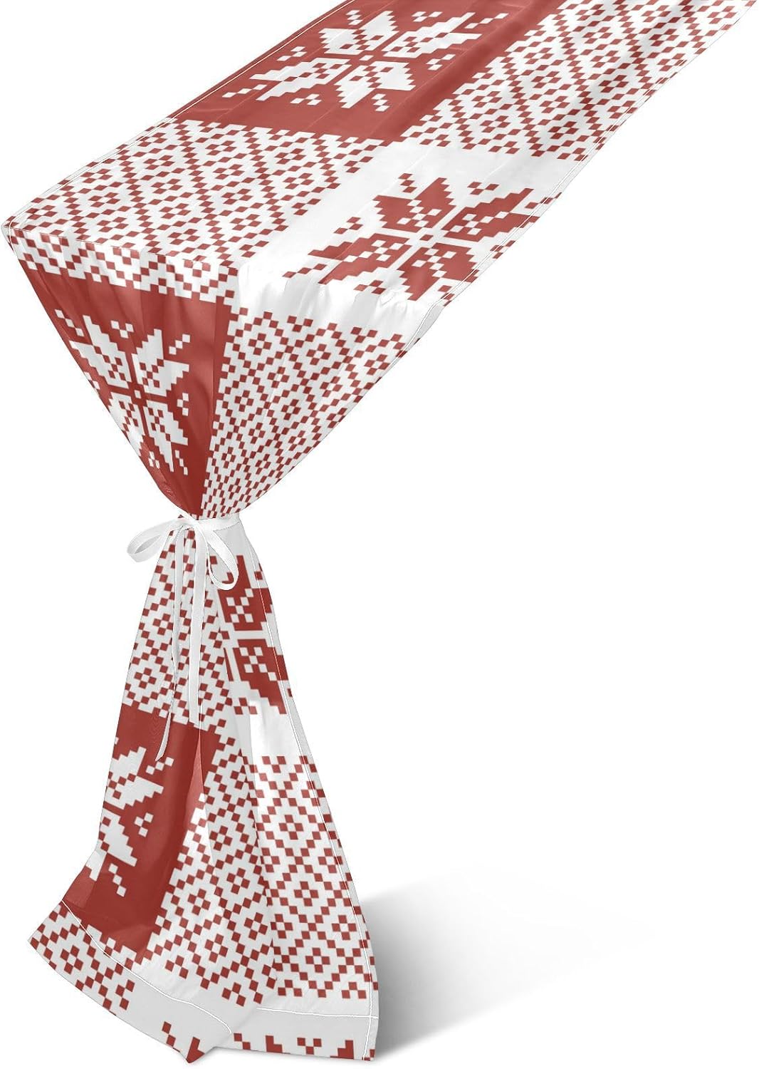 Camino de mesa a cuadros de búfalo de Navidad, decoración de cocina de otoño para decoración de mesa de comedor, camino de mesa de Navidad de 120
